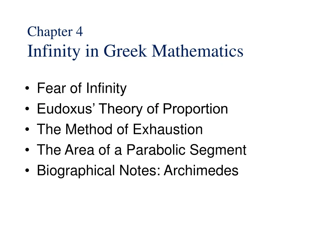 chapter 4 infinity in greek mathematics