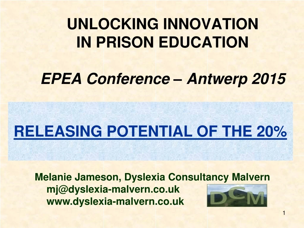 unlocking innovation in prison education epea conference antwerp 2015
