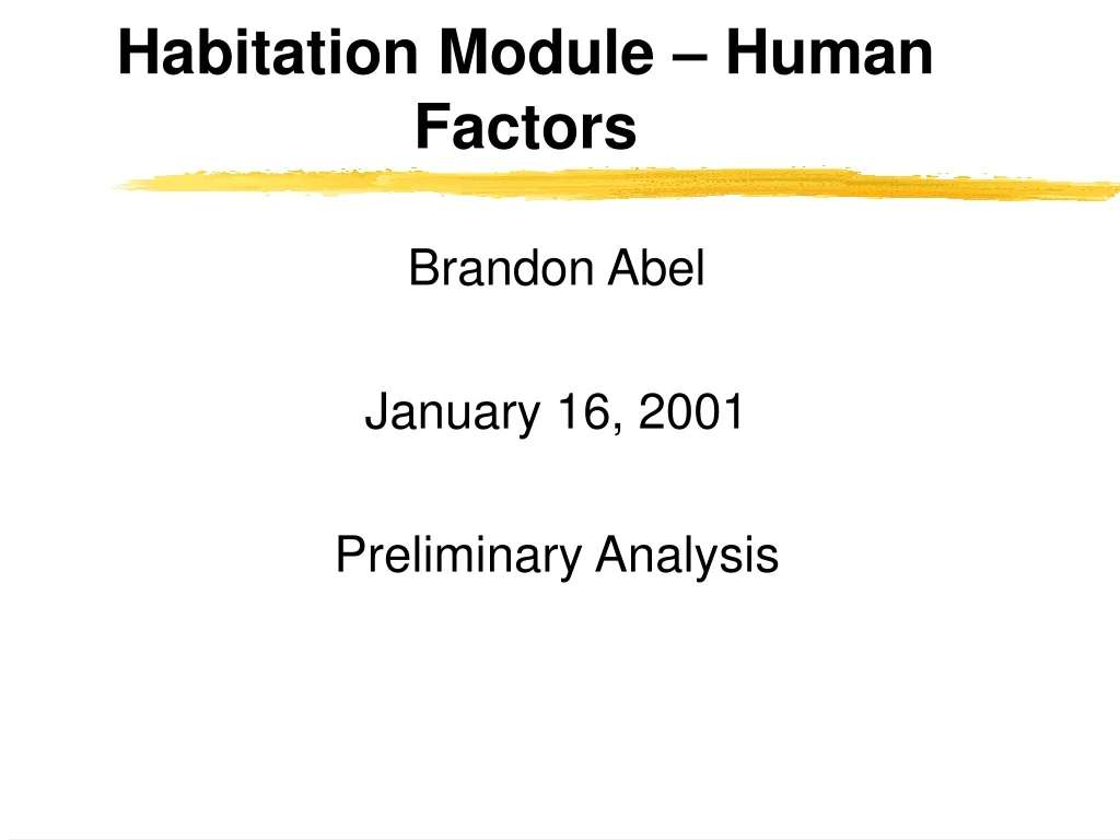 habitation module human factors
