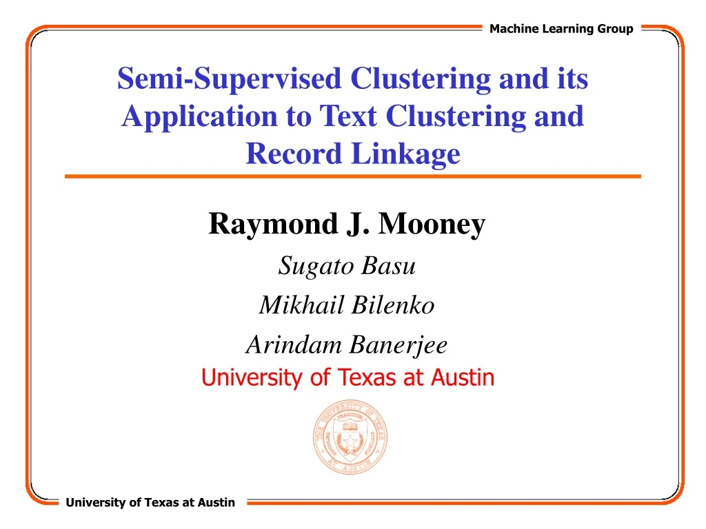 semi supervised clustering and its application to text clustering and record linkage