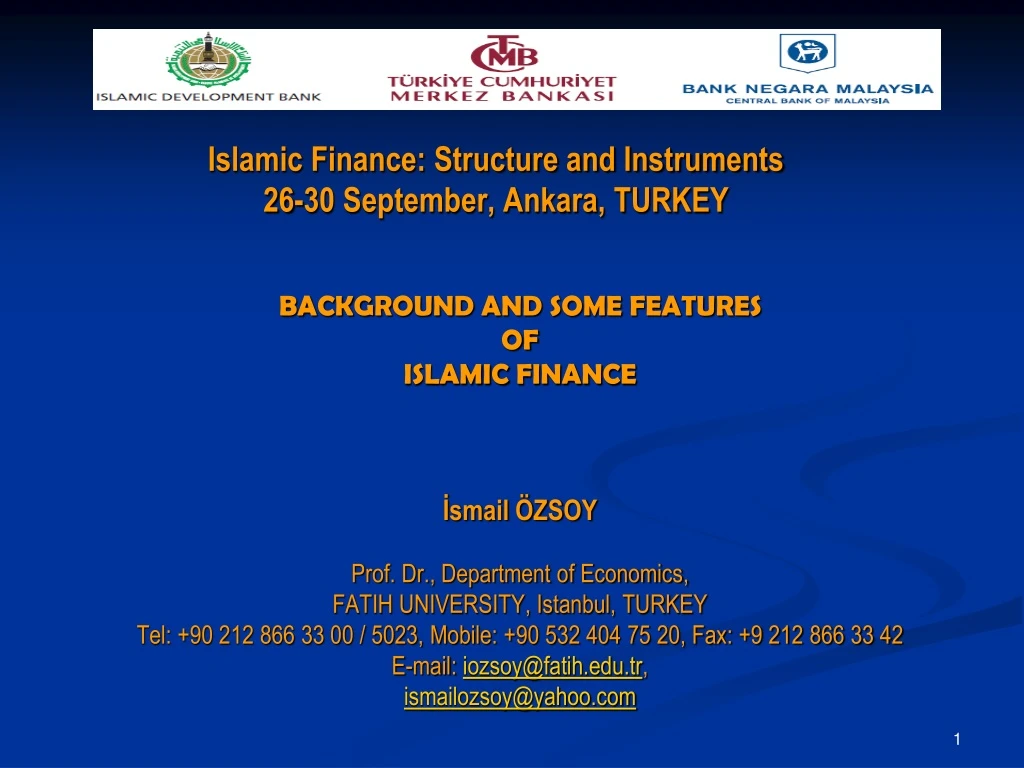 islamic finance structure and instruments 26 30 september ankara turkey