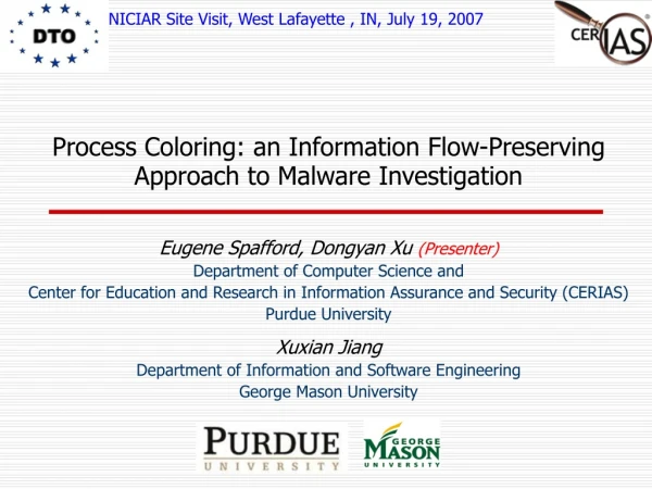 Process Coloring: an Information Flow-Preserving Approach to Malware Investigation