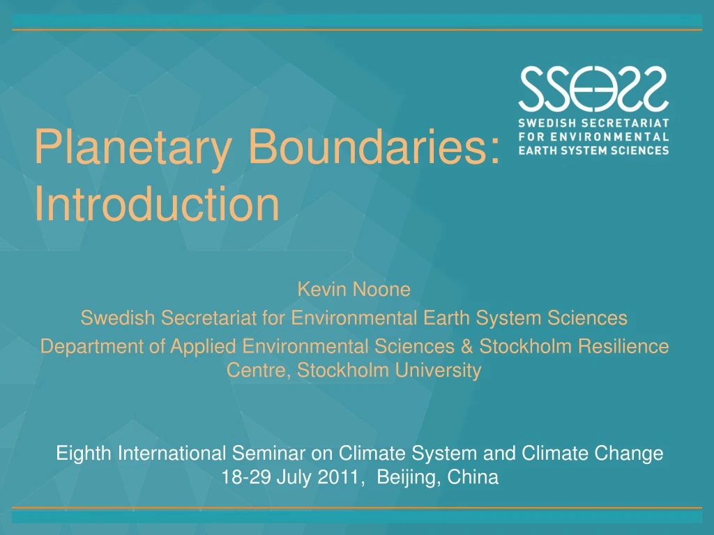 planetary boundaries introduction