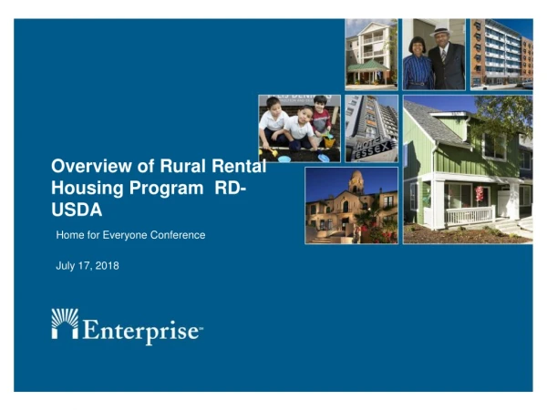Overview of Rural Rental Housing Program  RD-USDA