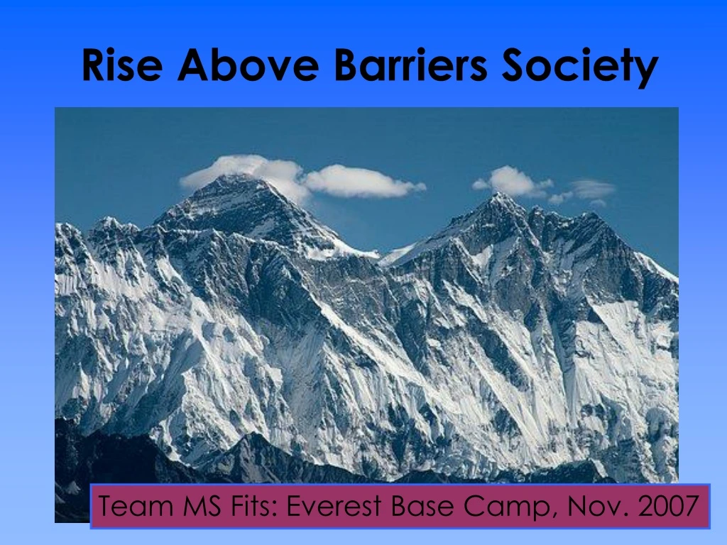 rise above barriers society