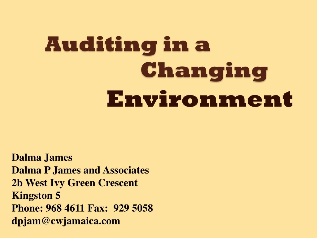 auditing in a changing