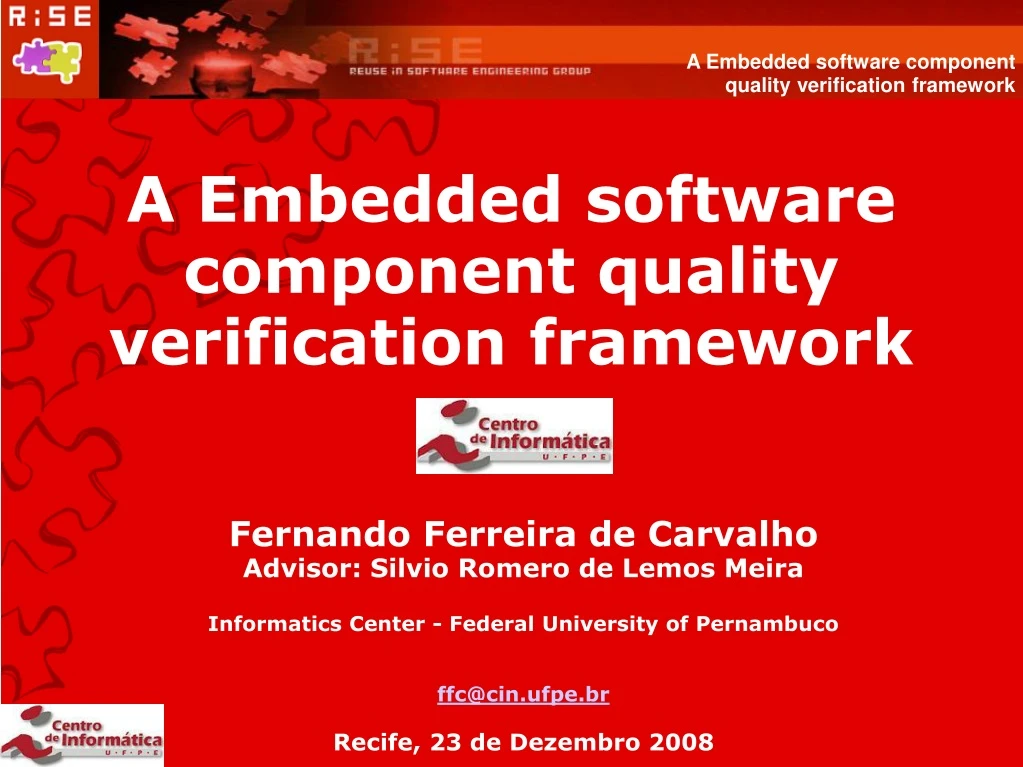 a embedded software component quality verification framework