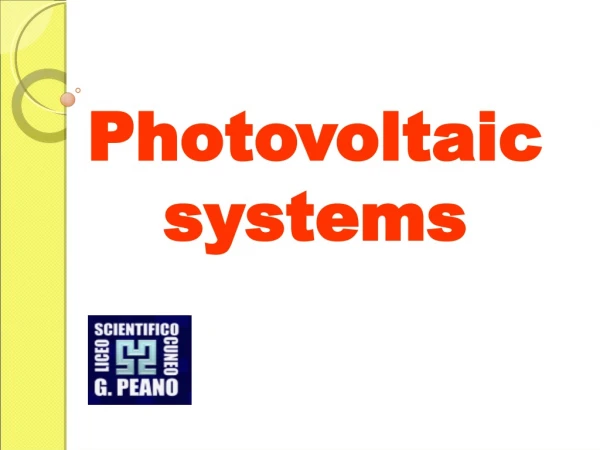 Photovoltaic systems