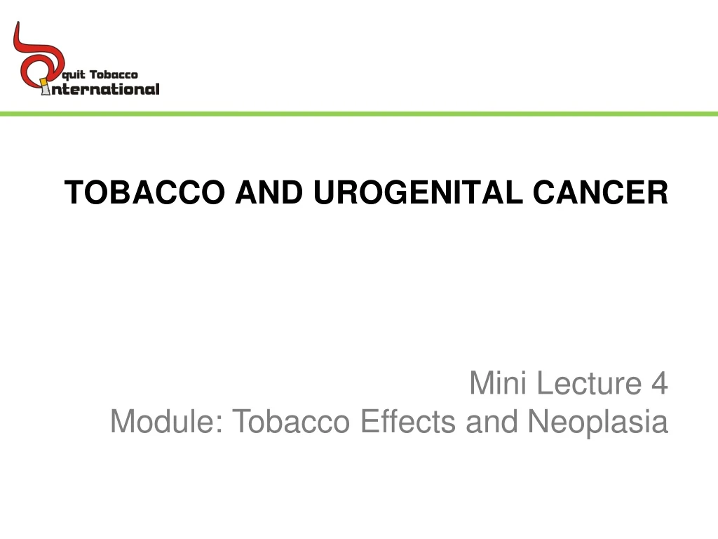 tobacco and urogenital cancer