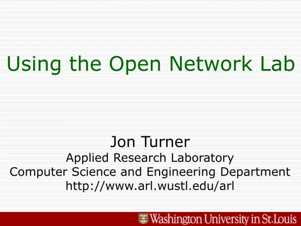 Using the Open Network Lab