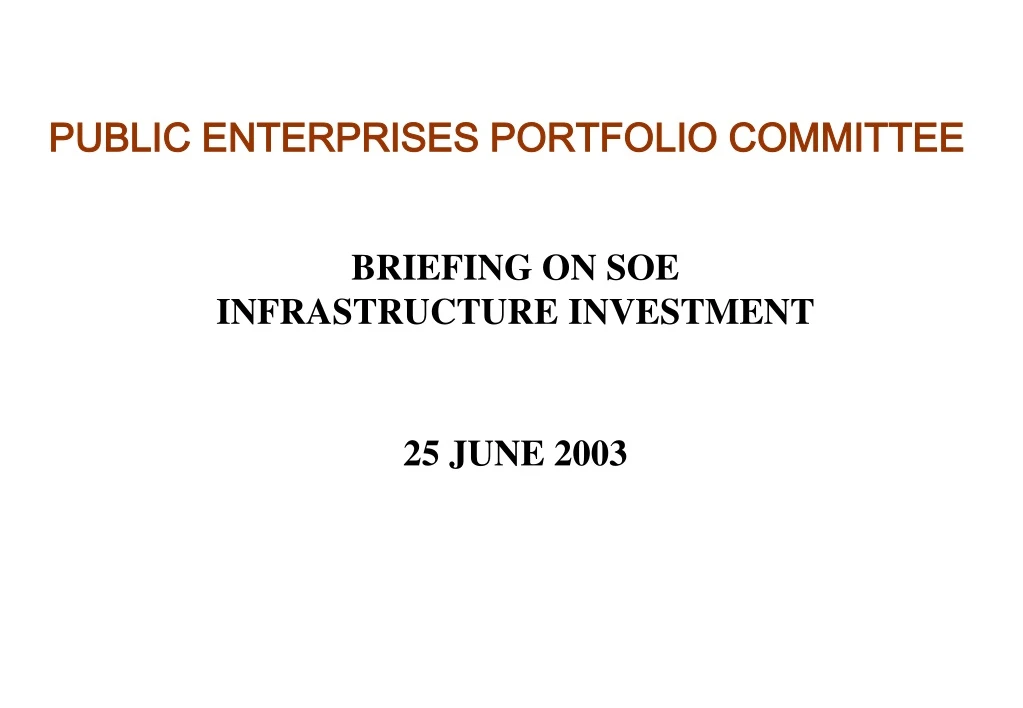public enterprises portfolio committee