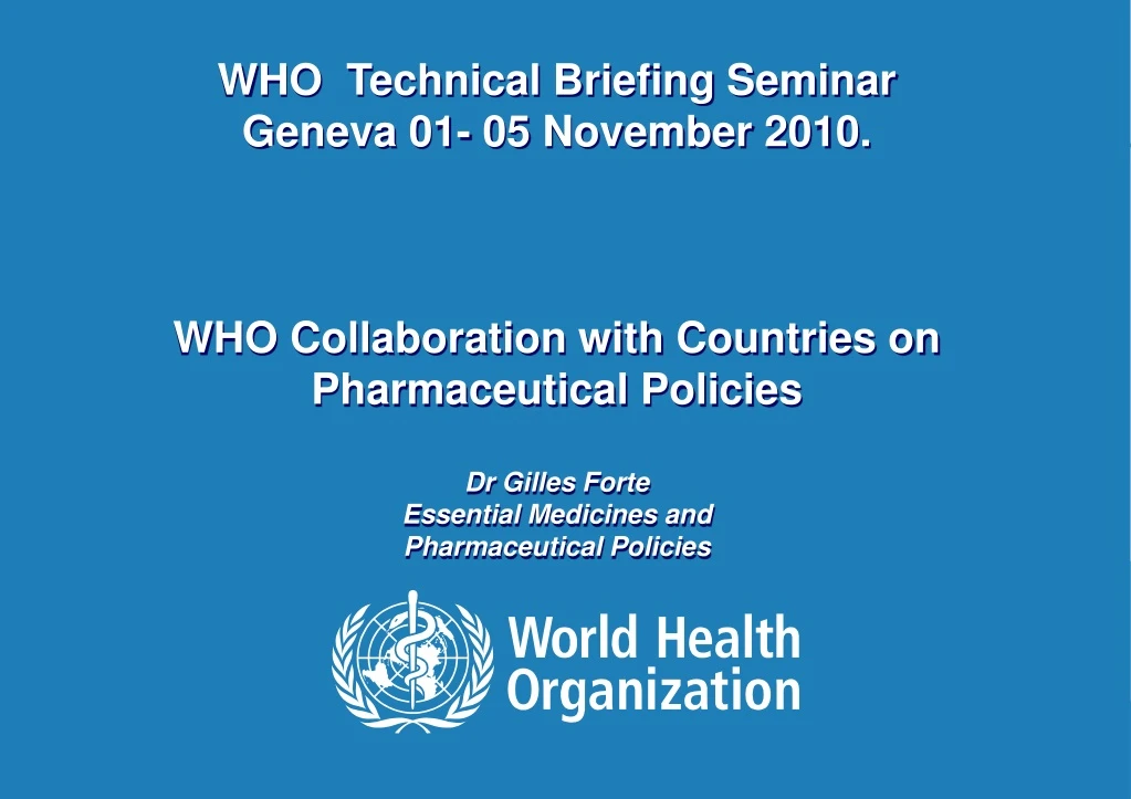 who technical briefing seminar geneva