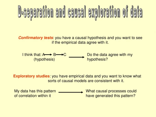 D-separation and causal exploration of data