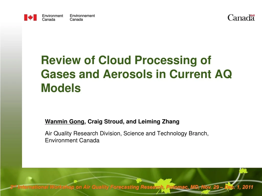 review of cloud processing of gases and aerosols in current aq models