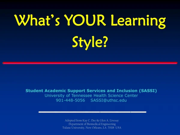 What’s YOUR Learning Style?