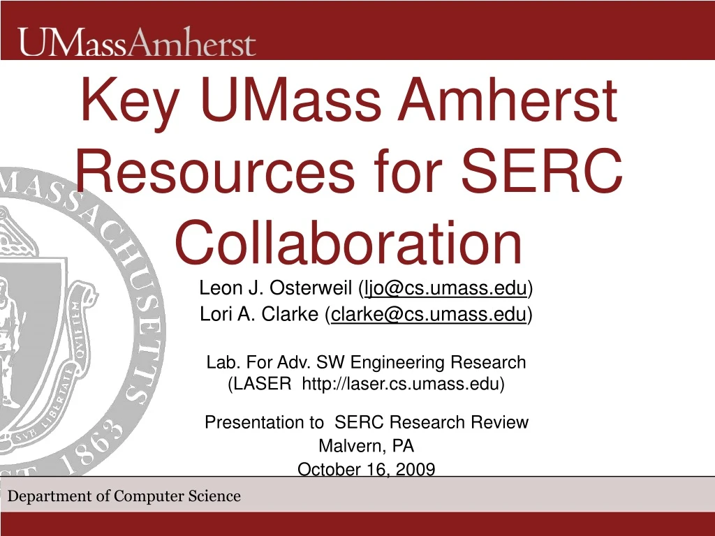 key umass amherst resources for serc collaboration
