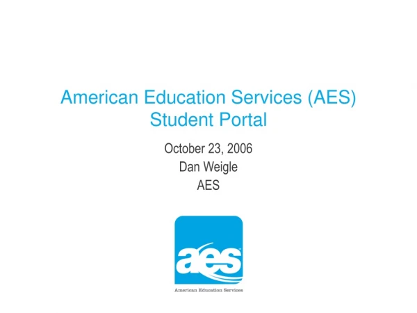 American Education Services (AES)  Student Portal