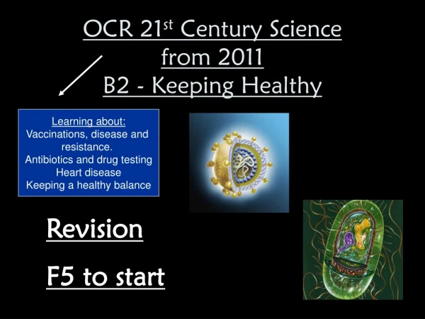 OCR 21 st  Century Science from 2011  B2 - Keeping Healthy