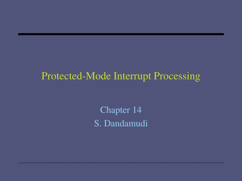 protected mode interrupt processing