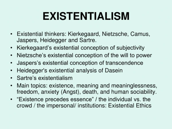 EXISTENTIALISM