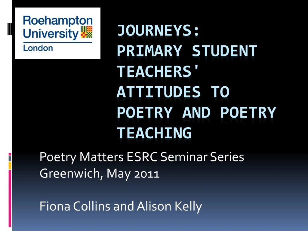 poetry matters esrc seminar series greenwich may 2011 fiona collins and alison kelly