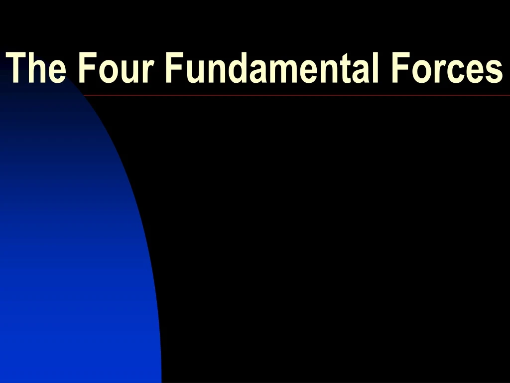 the four fundamental forces