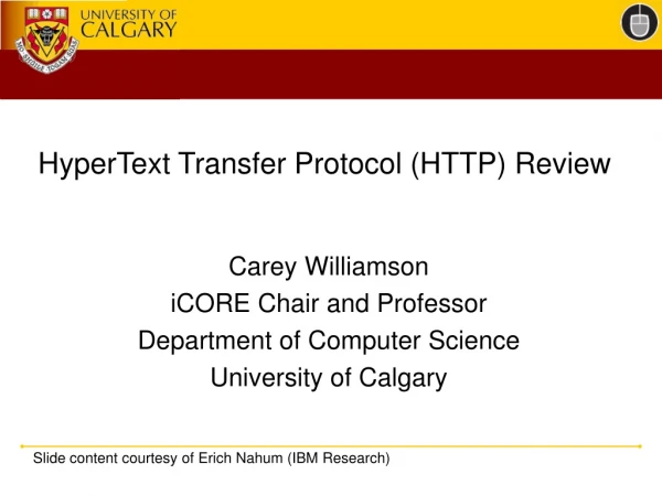 HyperText Transfer Protocol (HTTP) Review