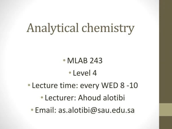 Analytical chemistry