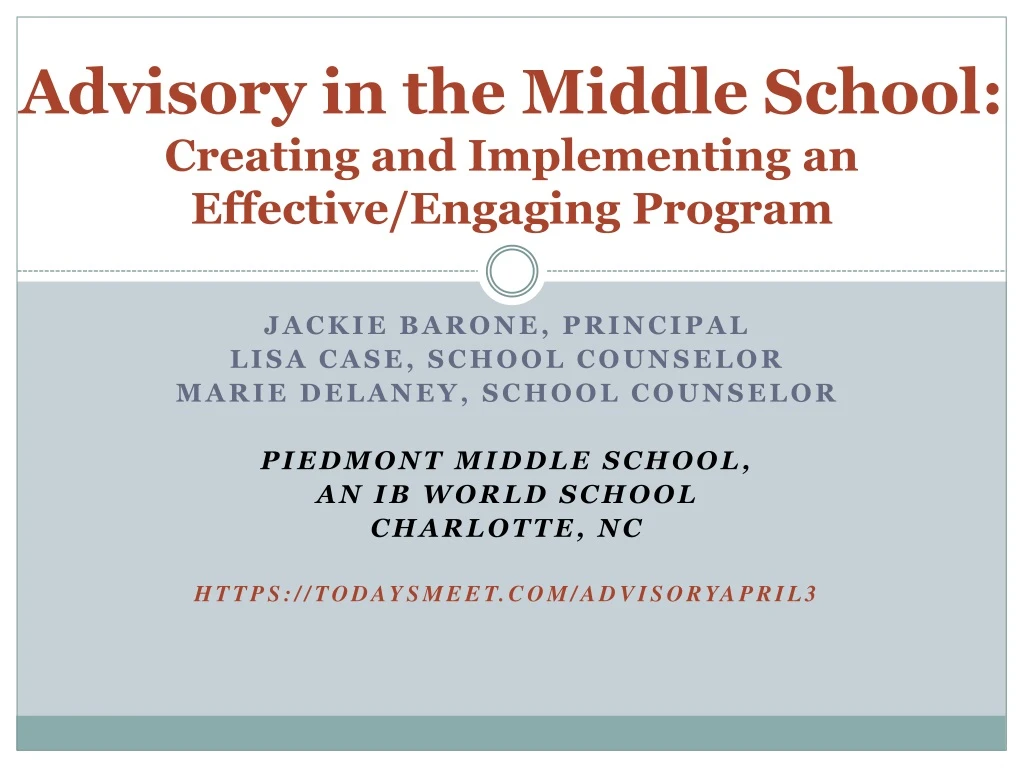 advisory in the middle school creating and implementing an effective engaging program