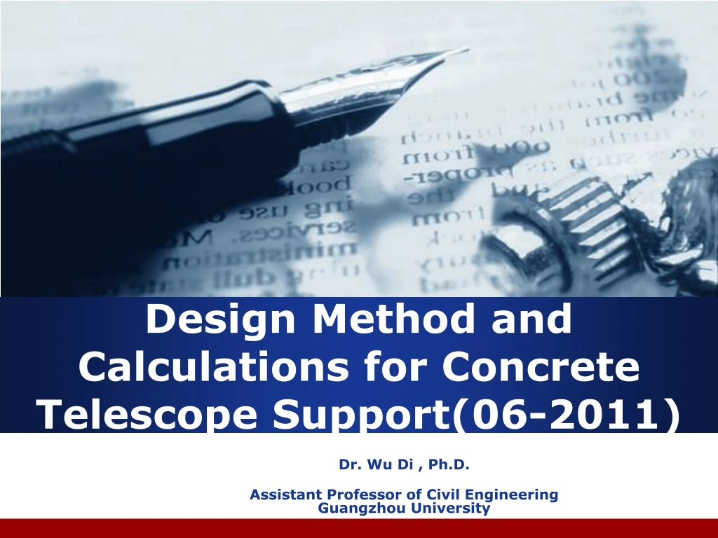 design method and calculations for concrete telescope support 06 2011