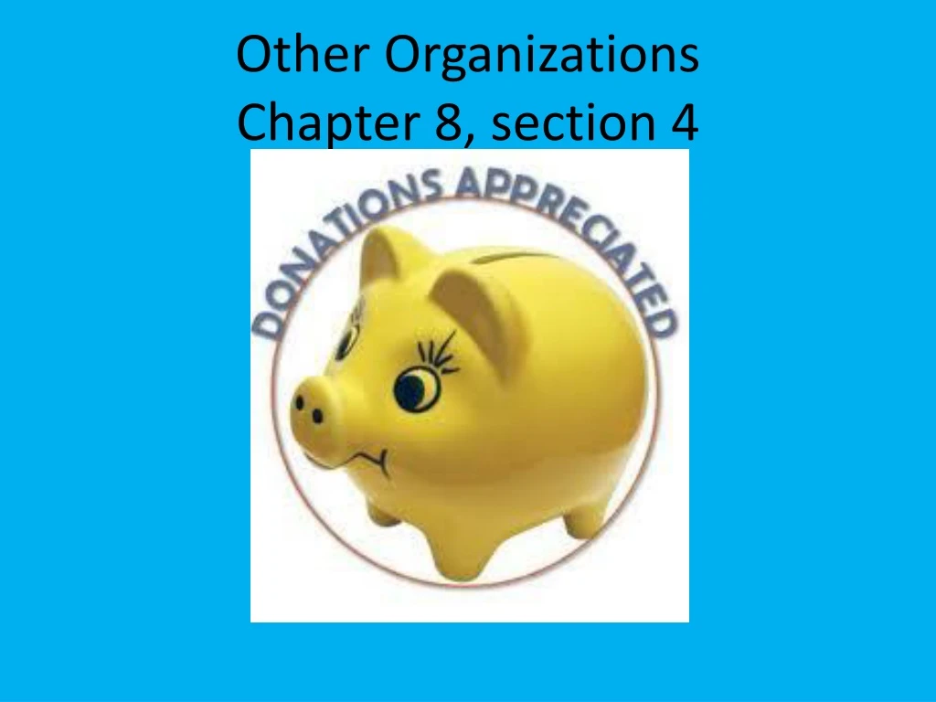 other organizations chapter 8 section 4