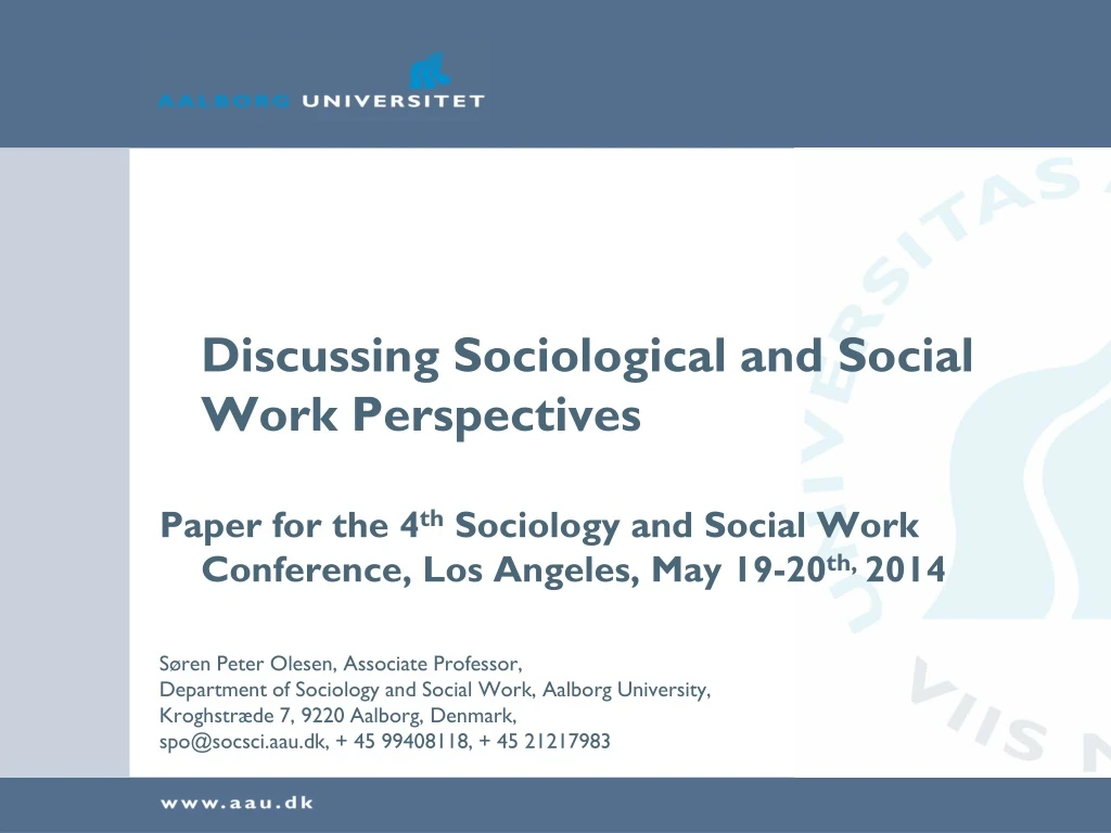 discussing sociological and social work