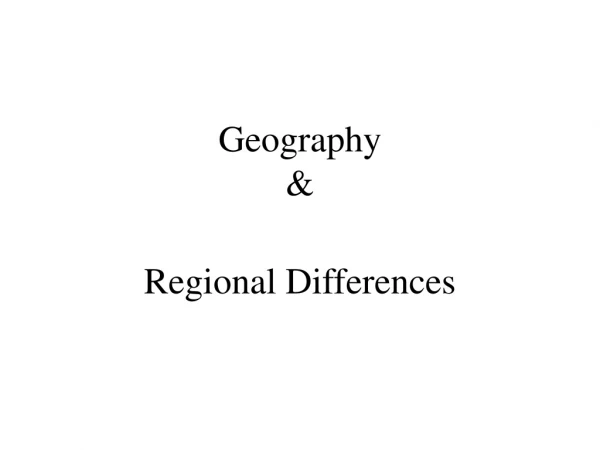 Geography &amp;
