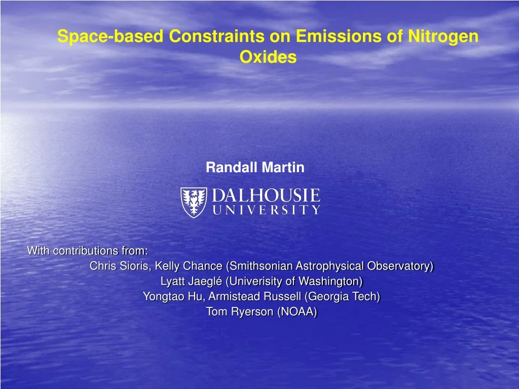 space based constraints on emissions of nitrogen