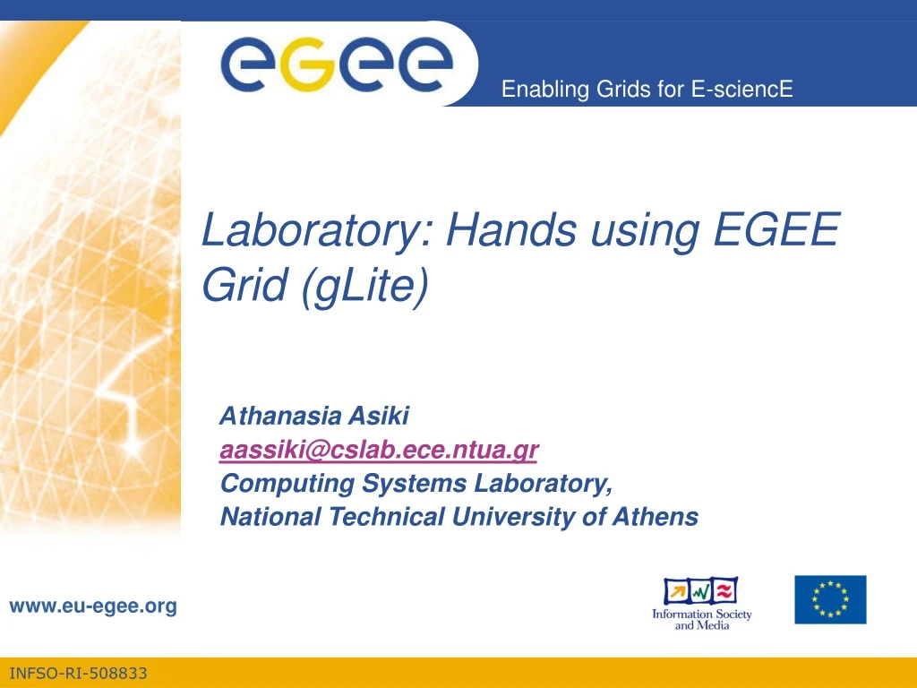 laboratory hands using egee grid glite