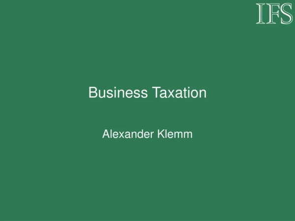 Business Taxation