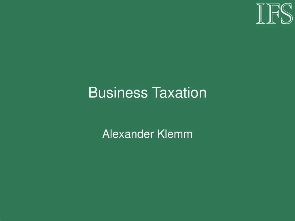 business taxation