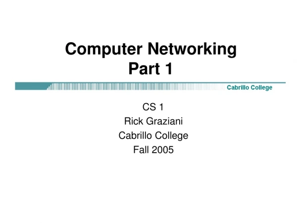 Computer Networking Part 1