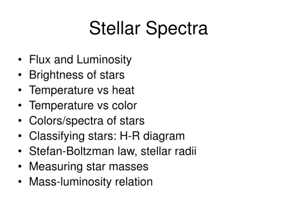 Stellar Spectra