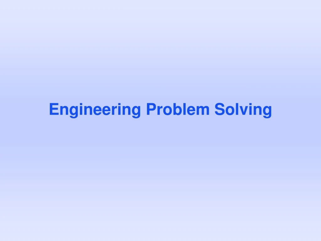 engineering problem solving