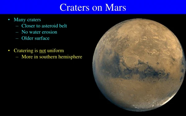 Craters on Mars