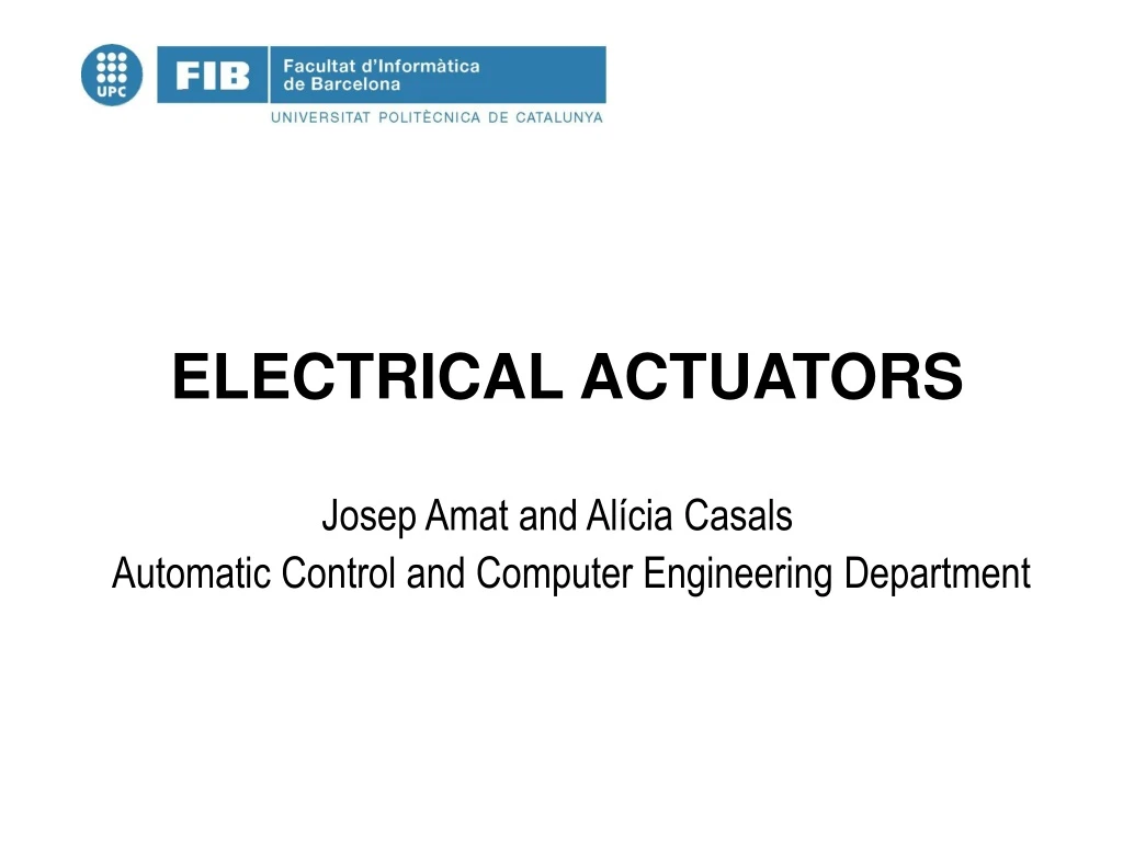 electrical actuators