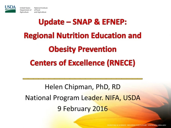 Update – SNAP &amp; EFNEP: Regional Nutrition Education and Obesity Prevention