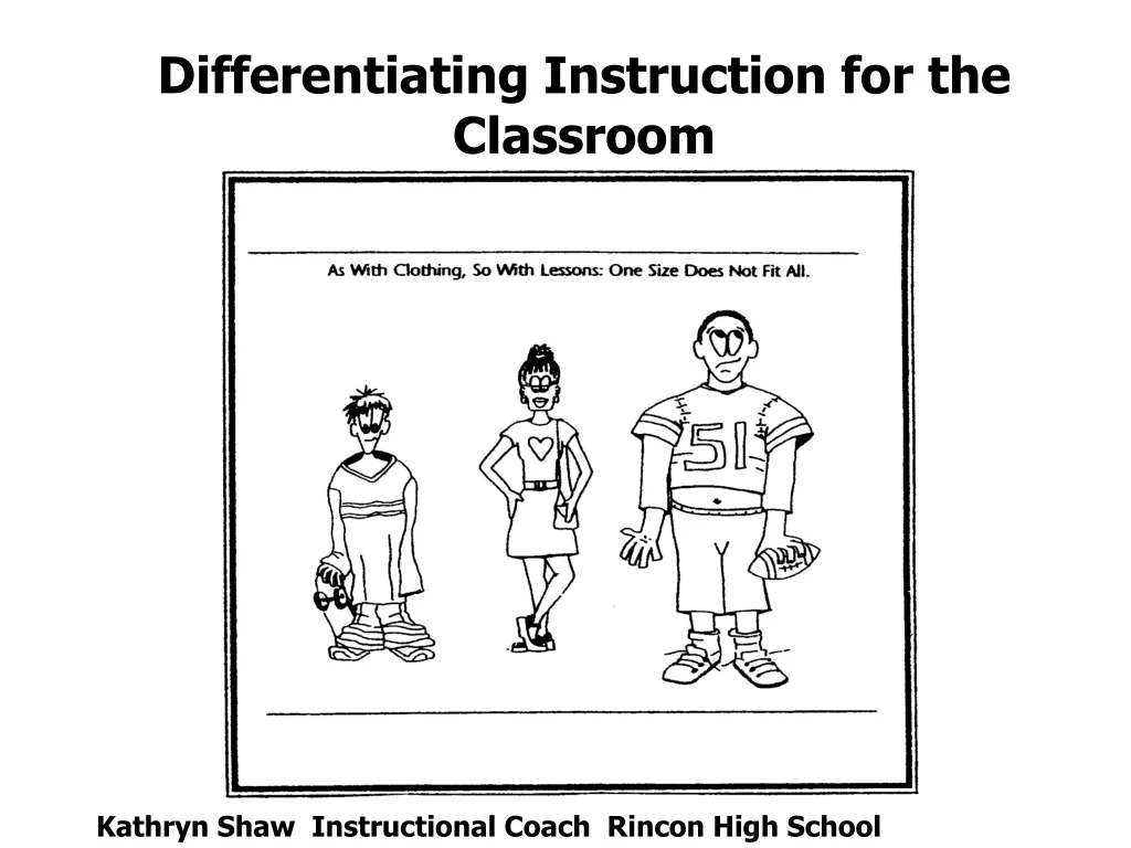 differentiating instruction for the classroom