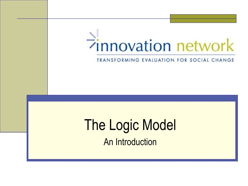 the logic model an introduction