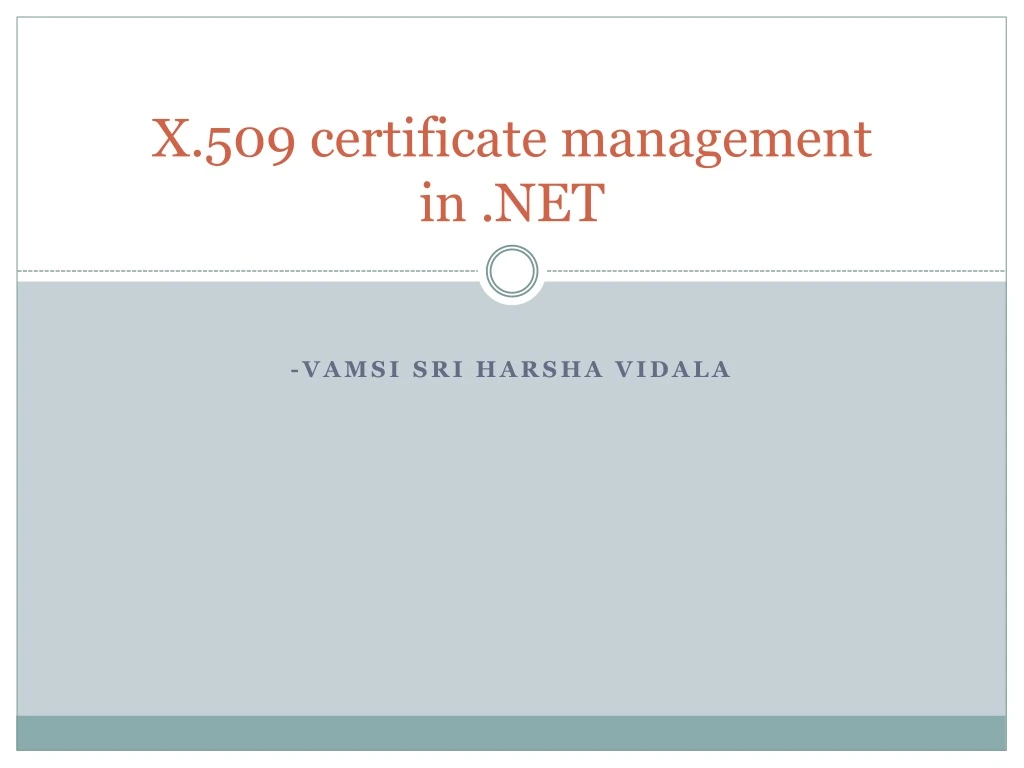 x 509 certificate management in net