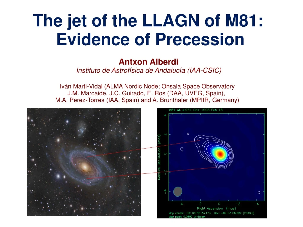 the jet of the llagn of m81 evidence of precession