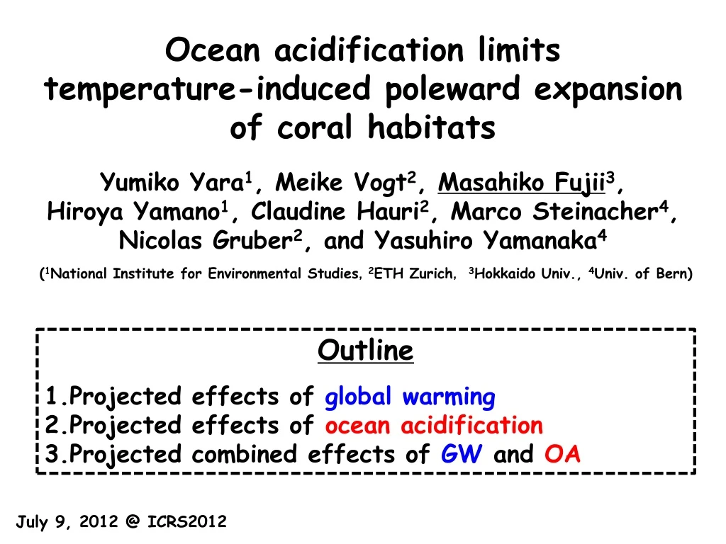 ocean acidification limits temperature induced poleward expansion of coral habitats