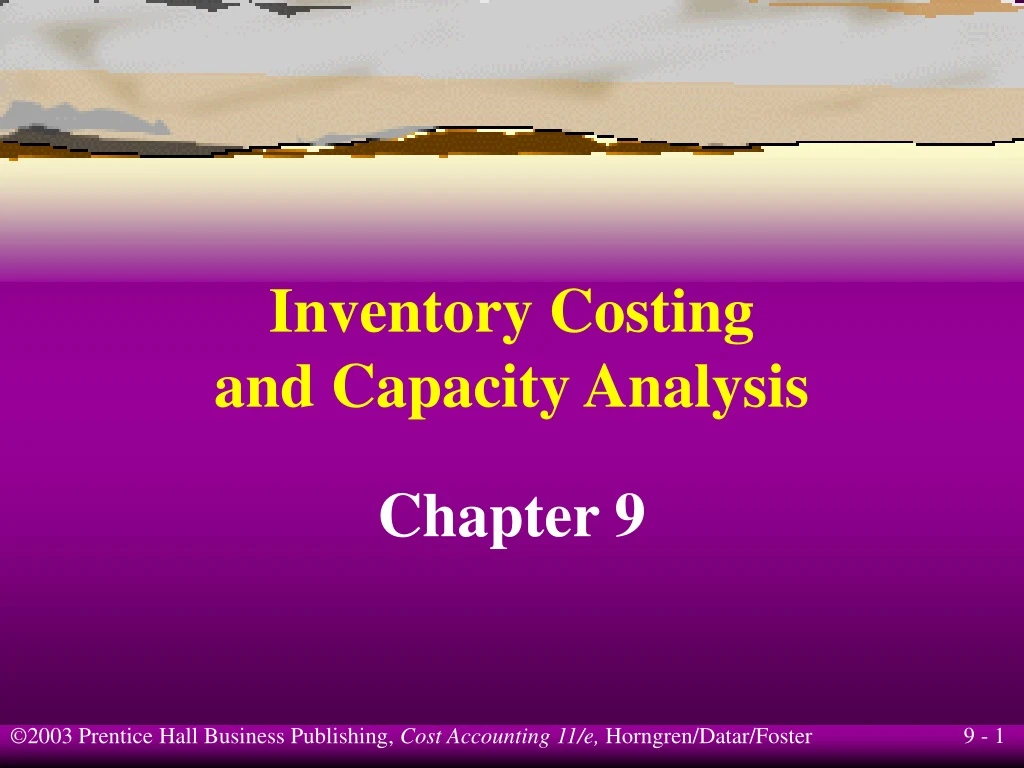 inventory costing and capacity analysis