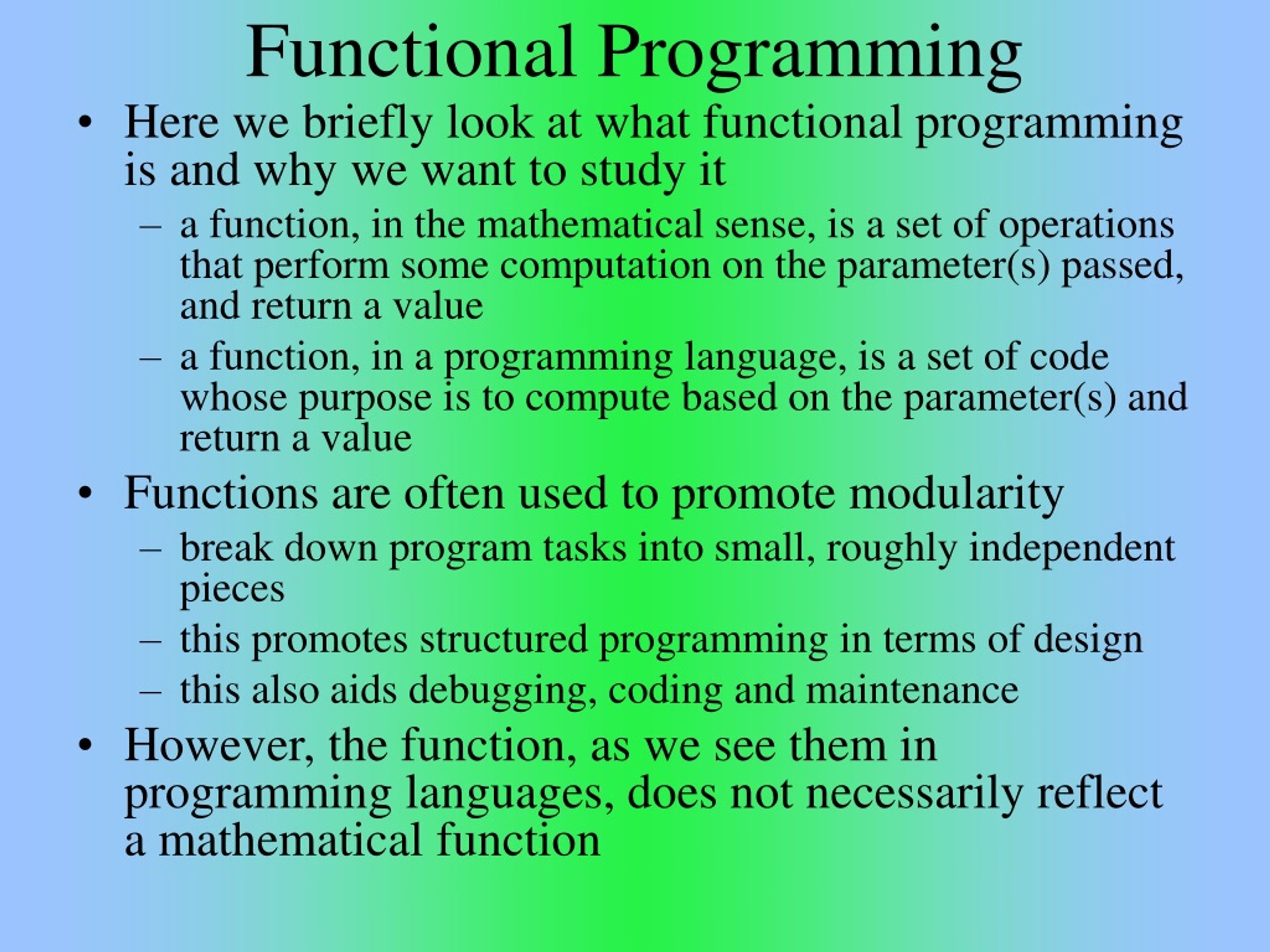 PPT - Functional Programming PowerPoint Presentation, free download ...